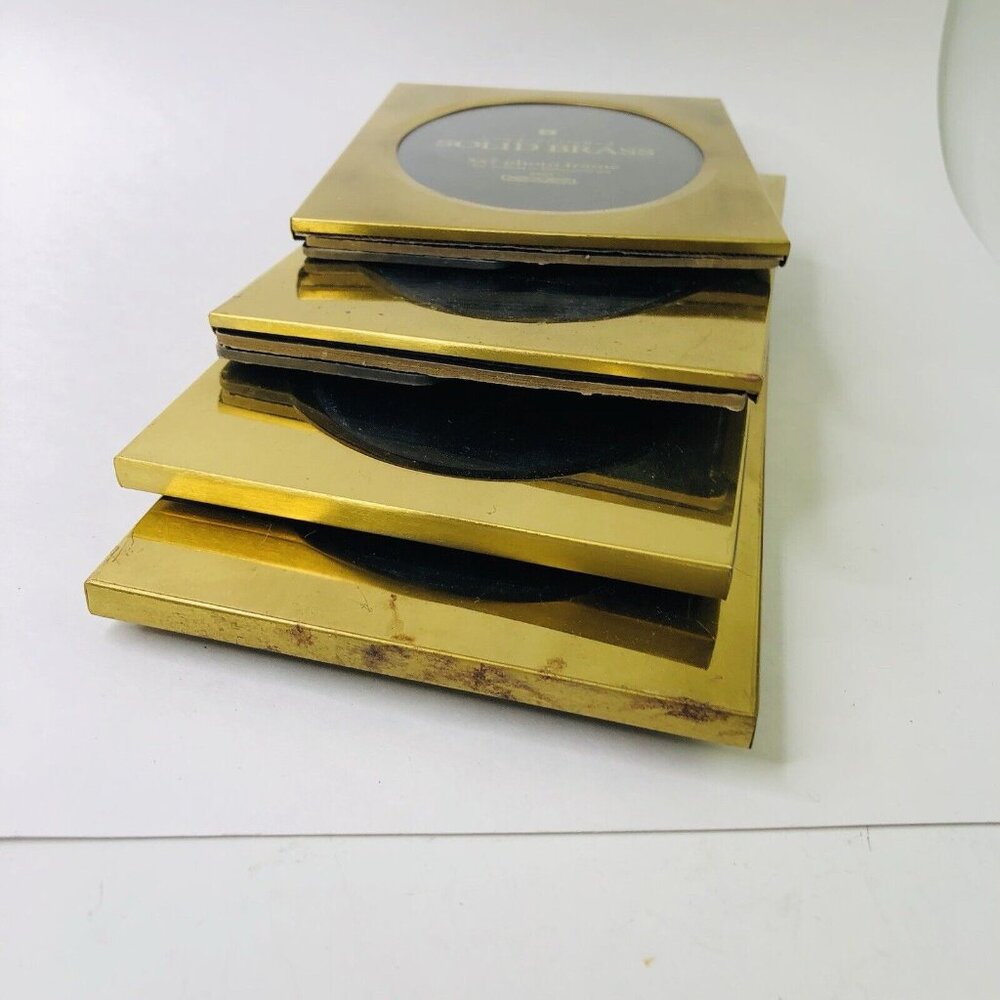 Vintage Solid Brass PicturePhoto Frame 5 PCS Oval 5x7 & 2.5x3.5 Hand Polished - Picture 6 of 12